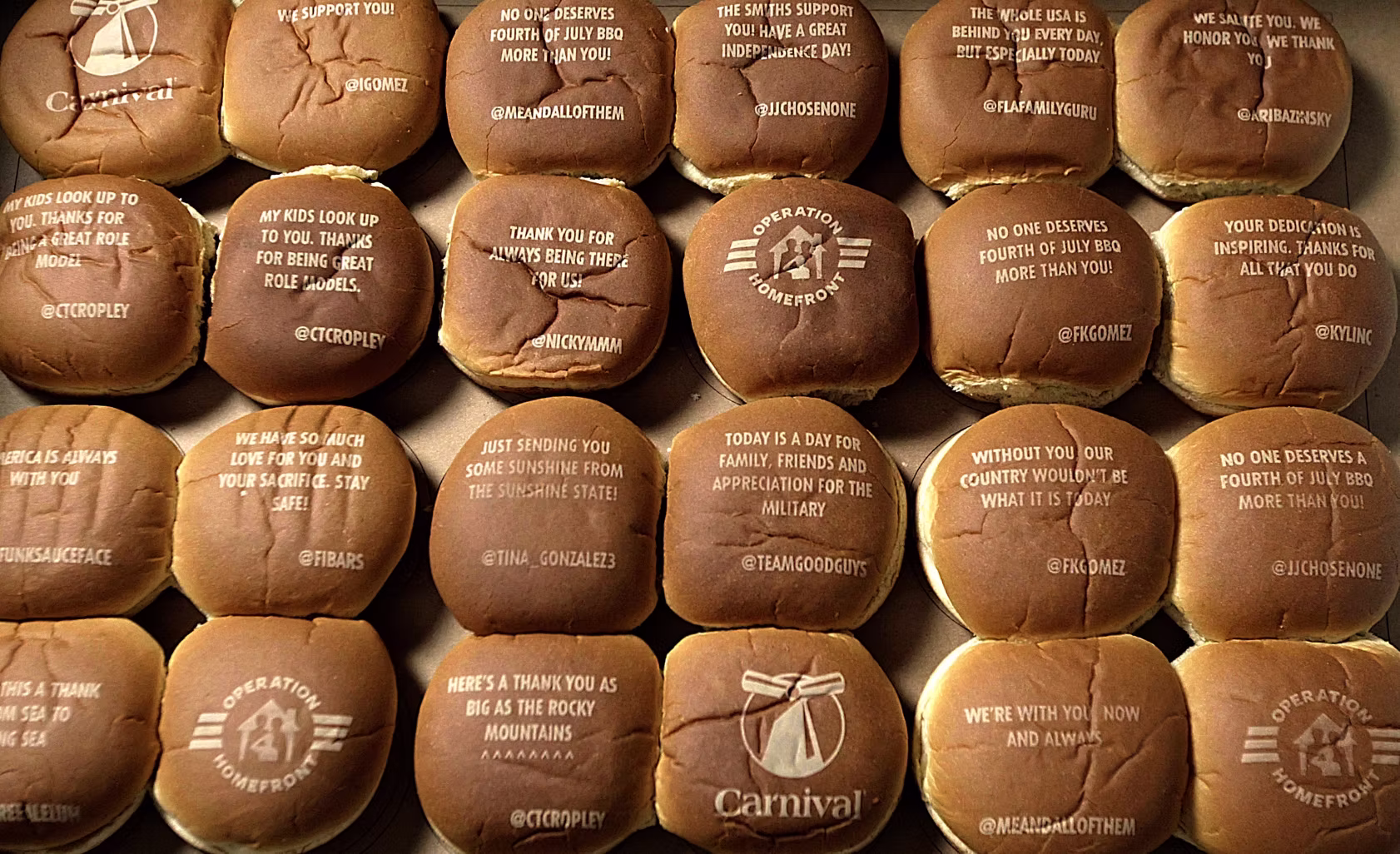 Original Thank You Burger bun engraving concept sketch showing the event build and conveyor setup